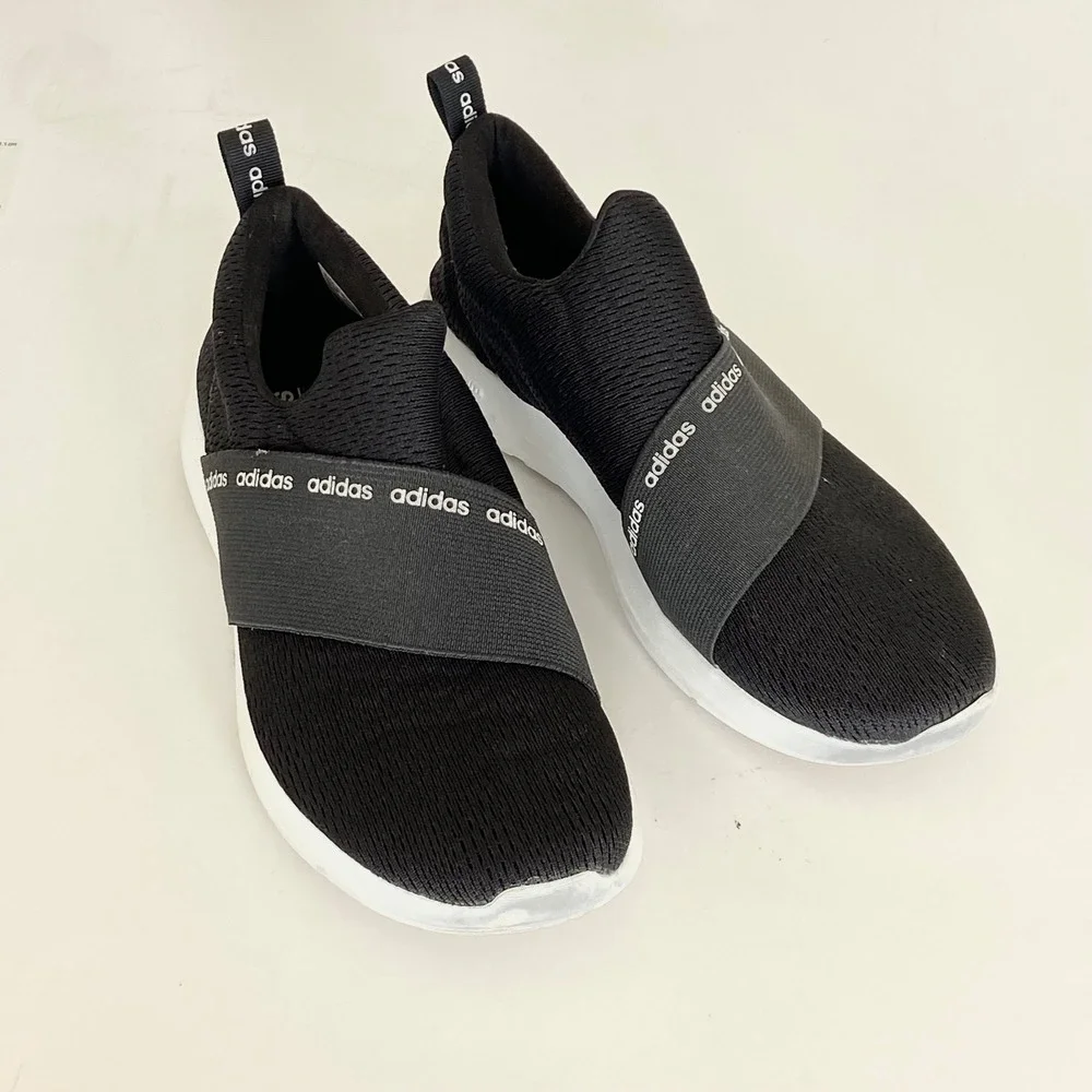 Adidas Cloudfoam Refine Adapt Womens Black White Slip On Shoes DB1339 7.5
